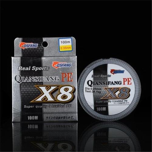High Strength 8 Braid 100M 0.6#-10# PE High Tension Anti-bite Fishing Line
