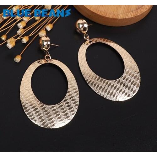 Fashion Metal big Earrings For Women Jewelry Drop Dangle Gold Color Silver Geometric Earring Simple Oval Earings Girls Statement