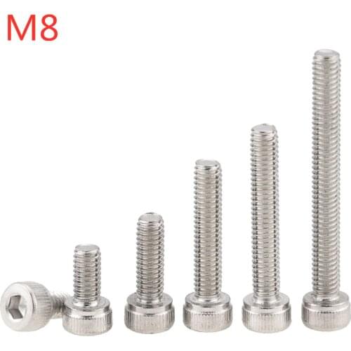 1PCS M8x10-150 20 25 30 40 50 60 90 100 Hexagon Hex Socket Cap Head Screw Stainless Steel Allen Bolt DIN912 Hex Screw M8*10