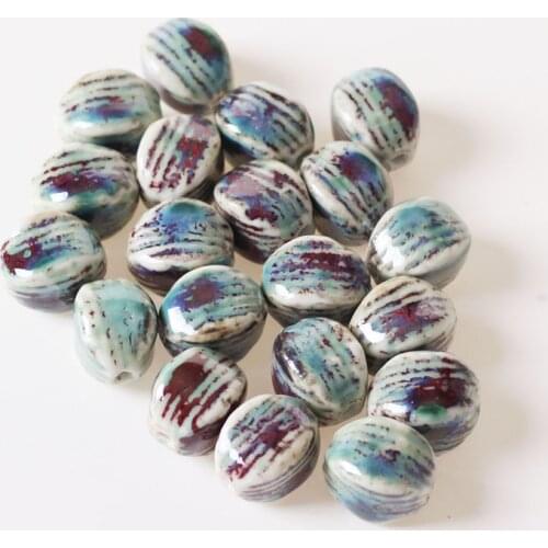 10pcs 19*15mm Ceramic Beads 2.7mm Hole Loose Beads DIY Accessories For Jewelry Making