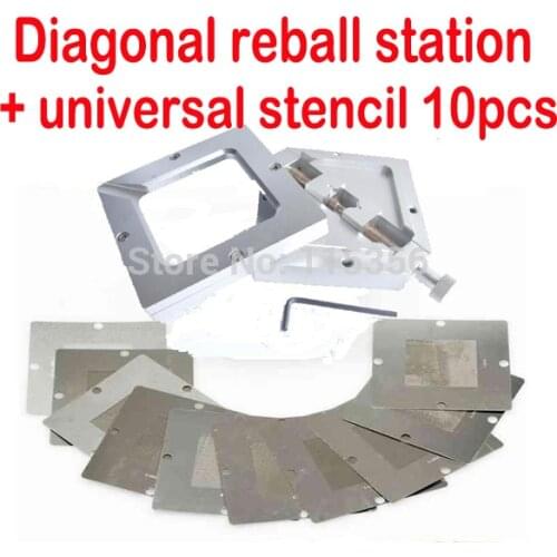 Freeshipping 10pcs 90mm Universal Bga Reballing Stencil Reball Tample Kit + Diagonal Reball Station