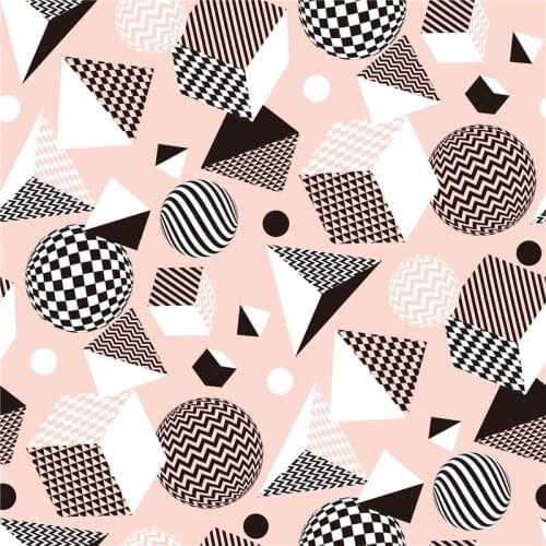 145cm*100cm Polyester Stretch satin fabric for dress Geometric color lines pattern custom printing thin shirt sewing fabric