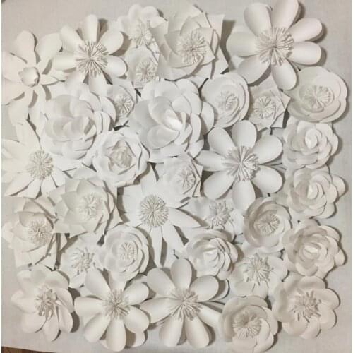 33pcs Set Giant Card Stock Paper Flowers Full Wall Wedding Backdrops Decoration Windows Display Photo Booth para decora o 1M2
