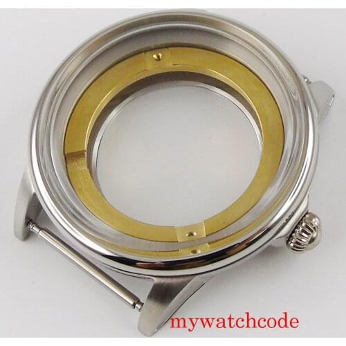 41mm corgeut stainless steel watch case fit ETA 2836 miyota 8215 ST1612 automatic movement sapphire glass