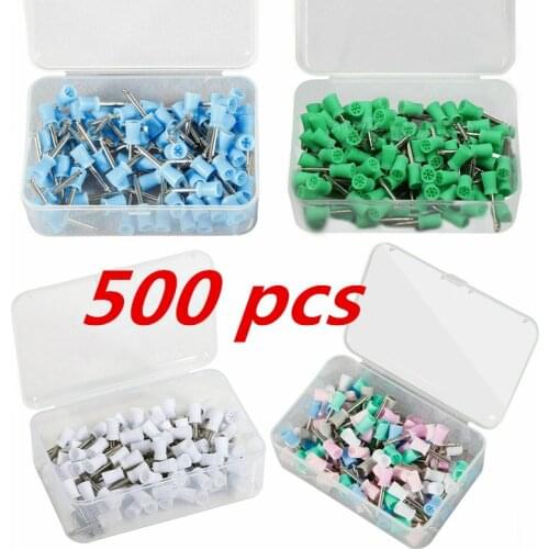 500PCS 3Colors Mixed Dental Polishing Cups Prophy Polisher Rubber Material Fit Latch type contra angle handpiece