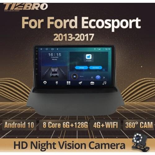 TIEBRO 2 Din Android 10 Car Radio For Ford Ecosport 2013-2017 Autoradio GPS Navigator Navigation Bluetooth Carplay Accessories
