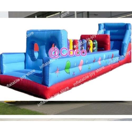 Free air ship to door, 8x3m/26*10ft Inflatable Obstacle Course for Kids,Commercial Use Bouncy Slides Wipeout Games