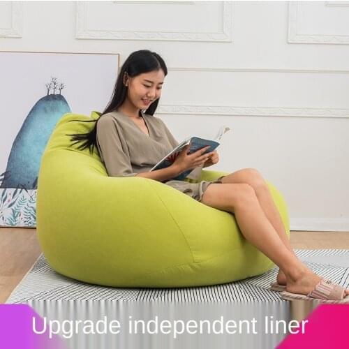 Large Small Lazy Sofas Cover Chairs without Filler Linen Cloth Lounger Seat Bean Bag Pouf Puff Couch Tatami Living Room