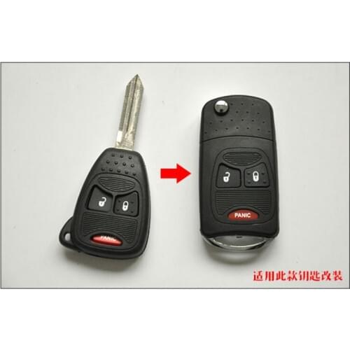 2+1 Buttons Modified Flip Folding Remote Key Shell Case For Chrysler Dodge Jeep PT Cruiser Town & Country 04-07Fob Key Cover