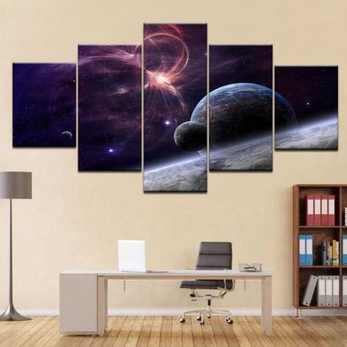 SpaceX Fanstore Star modern 5 Panel wall posters Canvas Art Painting For home living room decoration