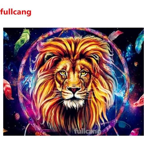 Diy Diamond Painting Lion King feather daimond embroidery Animal 5d round Drill queen inlaid pattern Cartoon child gift,JX2299