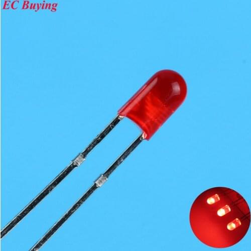 3mm Red LED Round Boundless Light Emitting Diode Diffused FogUltra Bright Lamp Plug-in DIY Kit Endless Practice DIP 50 pcs /lot
