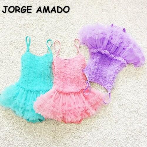2021 Korean Style New Summer Baby Girls Swimwear Sling Sleeveless Candy Color Tutu Skirt Swimsuit Newborn Infant Clothes E1506