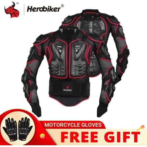 HEROBIKER Motorcycle Jackets Motorcycle Armor Racing Body Protector Jacket Motocross Motorbike Protective Gear + Neck Protector