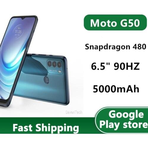 International Firmware Motorola Moto G50 5G Smart Phone Fingerprint 48.0MP Snapdragon 480 5000mAh 6.5" 90HZ Android 11.0 Stock