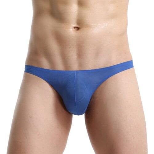 Men Sexy T-Back See-Through G-String Thongs Low Waist Underwear Briefs Underpant Breathable Tangas Thong Underwear Men Panties