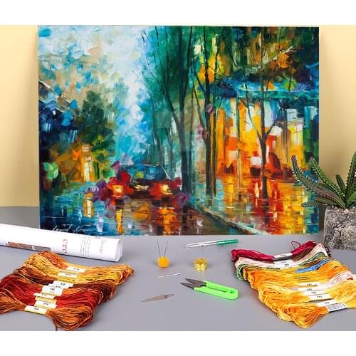 Waiting For My Love Printed 11CT Cross Stitch DIY Embroidery Complete Kit DMC Threads Painting Hobby Knitting Craft Stamped