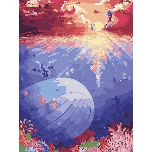 Landscape Fantasy Cartoon Printed 11CT Cross Stitch DIY Embroidery Set DMC Threads Sewing Handicraft Knitting Jewelry