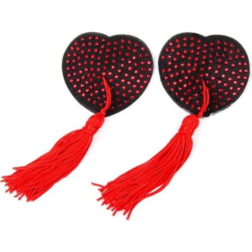 2021 New Erotic Accessories Fashion Rhinestone Silicone Nipple Sticker Womens Sexual Emotional Sequins Tassel Chest Sticker
