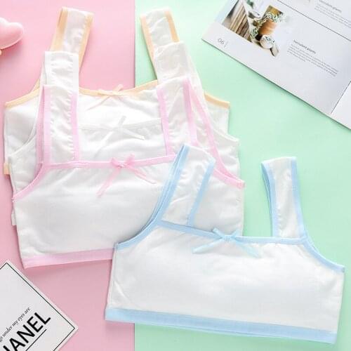 New girl bra wide strap vest comfortable breathable cotton student developmental underwear 8-18 Years Old