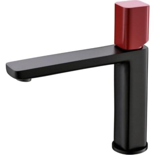 New Basin Faucets Modern Red Black Bathroom Faucet Sink faucets Single Hole Cold and Hot Water Tap Basin Faucet Mixer Tap
