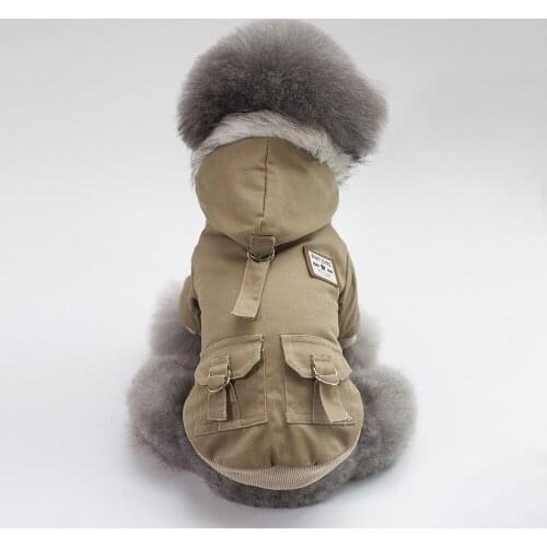 Pet Clothes New Winter Warm Dog Coat Jumpsuit Hoodie Thicken Cotton-Padded Pet Clothing For Teddy Dogs Costume Cat Dog Clothes
