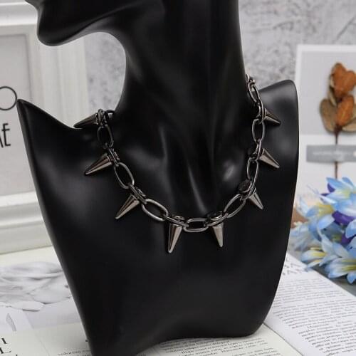 1Pc Rivets CBB Material Chokers Punk Goth Handmade Choker Necklace Spike Rivet Necklace Rock Gothic Chocker Drop Shipping