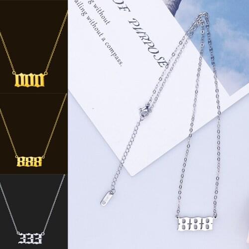 2 Color Hot Style Angel Digital Pendant No. 000-999 Stainless Steel Mens And Womens Digital Necklace Friends Holiday Gift