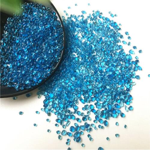 Drop Shipping 50g 2-5mm K5 Sea Blue Glass Gravel Glaze Stone Rock Polished Aquarium Specimen Crystal Healing