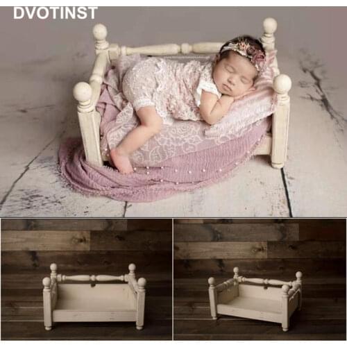 Dvotinst Newborn Baby Photography Props Wooden European Posing Crib Bed Fotografia Accessories Studio Shoots Photo Props