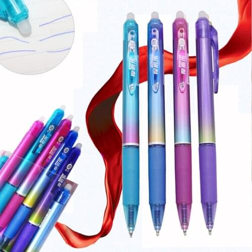 Erasable Ballpoint Pen Colorful Press Magic Erasable Pen 0.5mm Blue Ink Pen for Office School Writing Supply Students Stationery