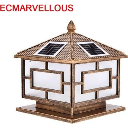 Lamp Ogrodowe Pillar Light Deco Noel Sapin Kerst Huisjes LED Solar Spotlight Luminaire Exterieur Outdoor Landscape Lighting