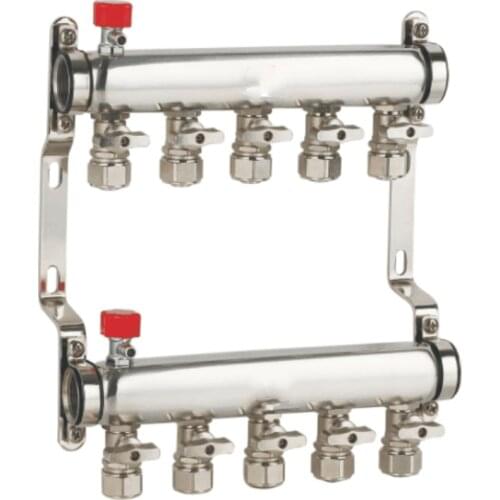 DN25 2-9 ways stainless steel Underfloor Heating Manifold household floor heating system accessories heating water manifold