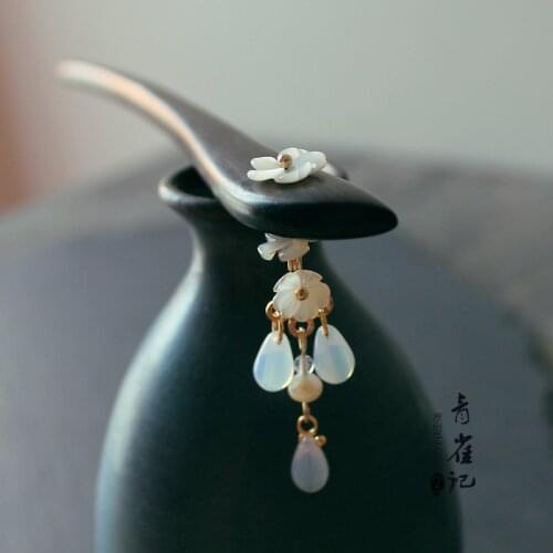 Vintage handmade drop tassel Sandalwood Hair pin sticks accessories Headwear do-up tools for hair bun for kimono hanfu COSPLAY