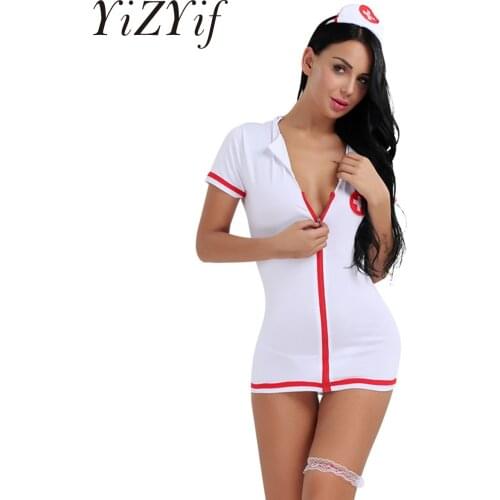 YiZYiF Porn Women Nurse Babydoll Cosplay Sexy Hospital Costume Lingerie Sexy Hot Erotic Sexy Uniform Nurse Halloween Role Play