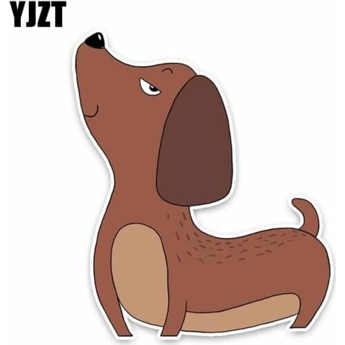 YJZT 13.5CM*16CM Cute Cartoon Animal Dog Car Sticker Decal PVC 5-1682