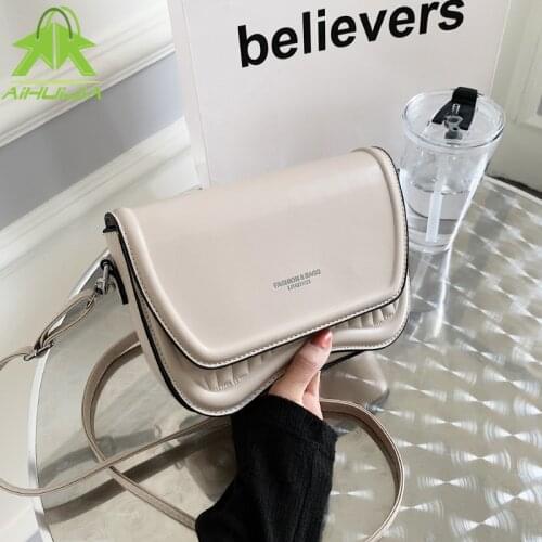 Solid Color High Quality PU Leather Crossbody Bags Simple Casual Shoulder Messenger Bags for Women 2021 New Elegant Ladies Bags