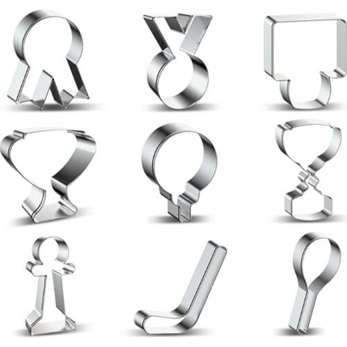 16pcs Sports Trophy Cookie Cutters Set Stainless Steel Biscuit Mold Fondant Decorating DIY Baking Mould
