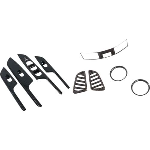 8PCS Handle Bowl and Window Lift Button Panel Trim with 5PCS Air Conditioner Vent Trim for Nissan Navara NP300 15-20