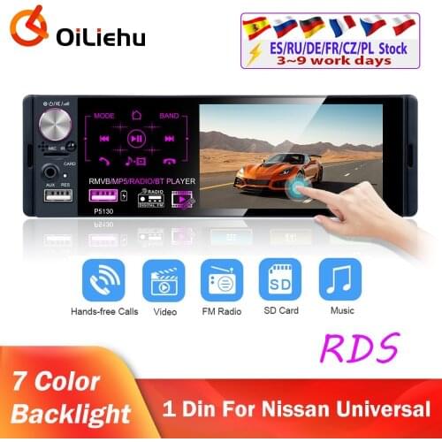 OiLiehu Car Stereo 1 Din Radio BT Autoradio 4.1" Touch Screen Multimedia MP5 Player Support Micophone and Rear View Camera
