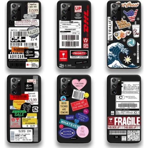 Stamp Label Barcode DHL Express Phone Case For Samsung Galaxy Note20 ultra 7 8 9 10 Plus lite M51 M21 M31 J8 2018 Prime