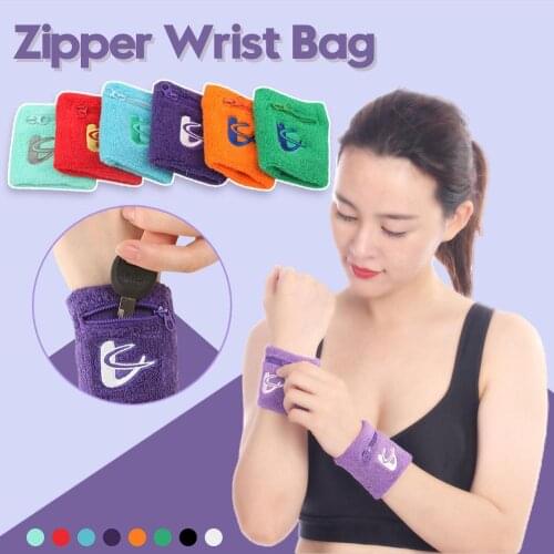 2Pc Wrist Purse Bag With Zipper Race Trail Running Belt Travel Bike Safety Sports Accessorie Running Exercise Bike Wallet Safety