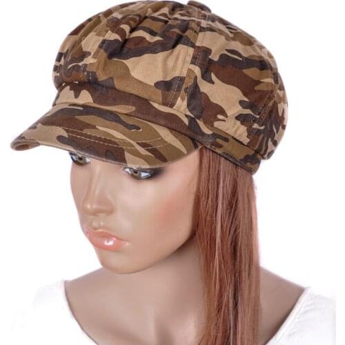 M505 Fashion Beauty Camouflage Cotton Visor Newsboy Cap Summer Autumn Stylish
