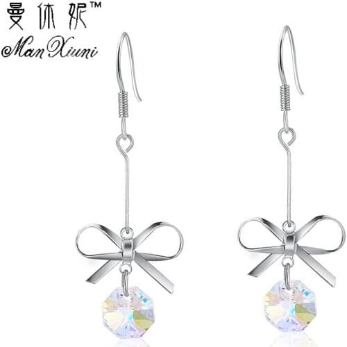 Manxiuni Drop Earrings Ethnic Long Clip Crystal Vintage Party Cuff Wedding Bohemian Earrings For Women Collier Femme Oorbellen