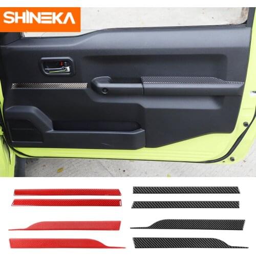 SHINEKA Carbon Fiber Stickers For Suzuki Jimny JB74 Car Door Interior Decoration Sticker Accessories For Suzuki Jimny 2019 2020