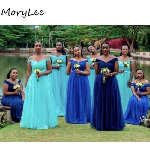 Bridesmaid Dresses Off The Shoulder Soft Tulle Floor Length Tulle Bridesmaid Dresses Wedding Party Dresses With Zipper Back