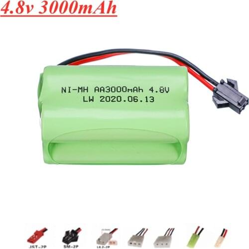 4.8v 3000mAh NiMH Rechargeable Battery For Rc toys Cars Boats Tanks Robots Guns 4* AA Ni-MH 4.8v Battery Pack 1pcs