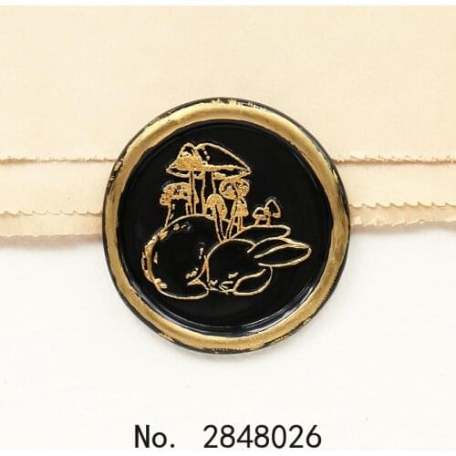 Rabbit and Mushroom wax Seal Stamp,Party Seal Stamp Kit invitation seal,gift envelope packing seal,Bunny seal stamp