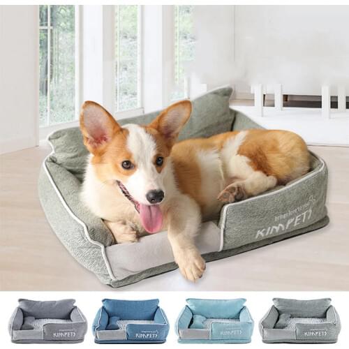 Dropshipping Small Dog Beds Warm Sleeping Cotton Puppy Bed Washable Detachable Oxford Cloth Kennel Cat Nest Waterproof Nest