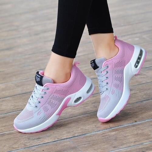 Plus Size Outdoor Cushioning Running Shoes Woman Trainers Sneakers Womens Sport Shoes Sports Sneakers Pink Gray Tenid GME-1866
